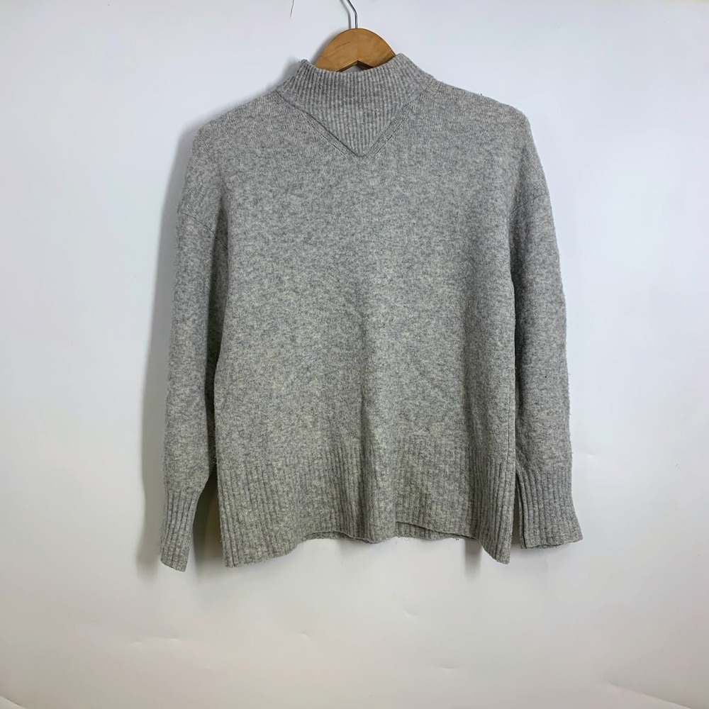 Everlane Women's Cozy Stretch Wool Blend Marl Mock Neck Knit Sweater Size S